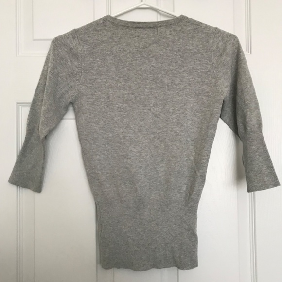 Y2K Costa Blanca Button Cardigan Top Blouse XS Light Grey Half Sleeve - Picture 7 of 9